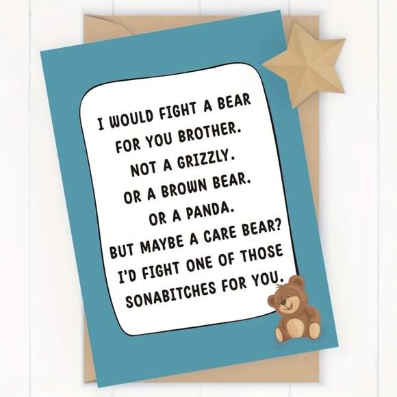 Care Bears Birthday, Adult, Brother - 5" x 7" - Picture 2 of 5